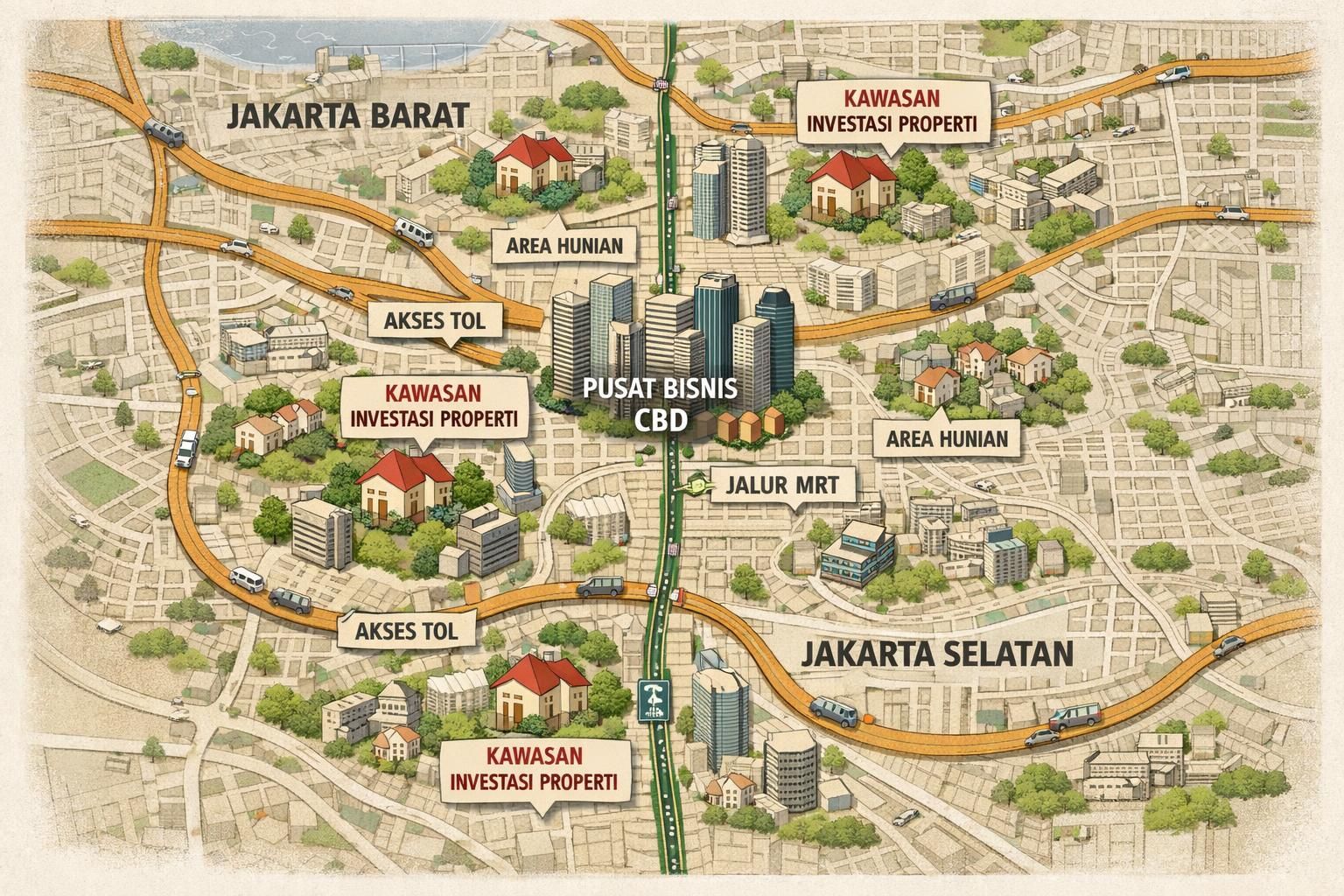 temukan kawasan investasi properti terbaik di jakarta barat dan jakarta selatan dengan potensi pertumbuhan tinggi dan peluang keuntungan optimal.